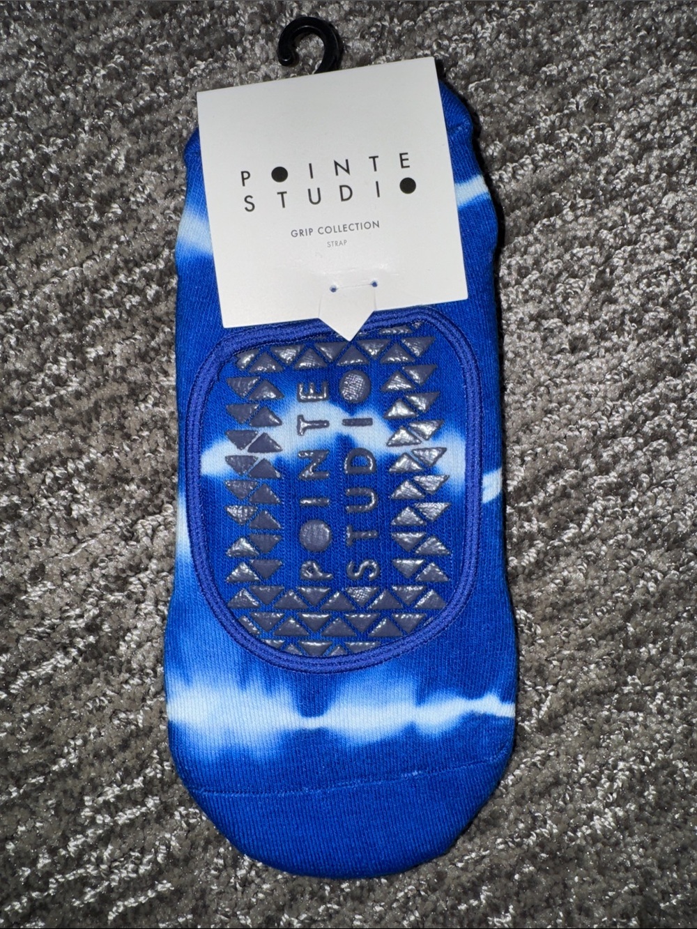Blue Tie-Dye Grip No-Show Socks -NEW